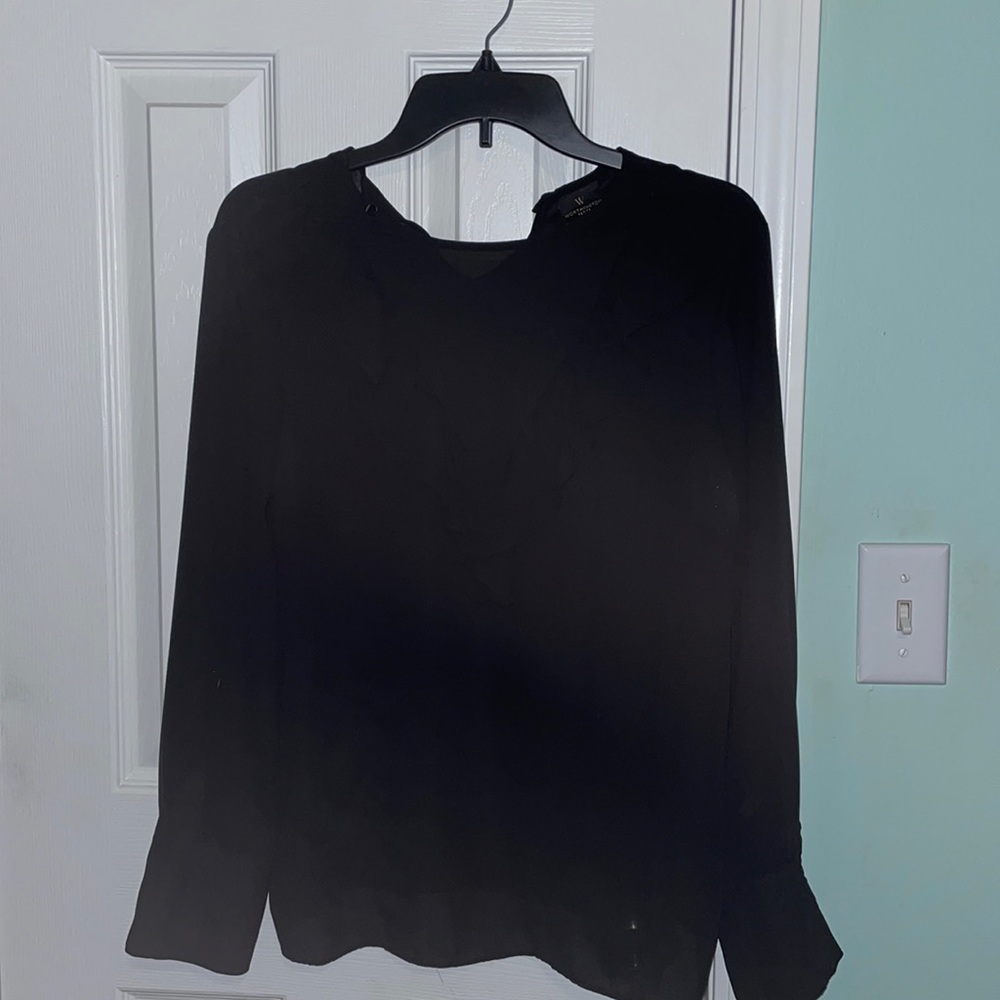 Black Sheer Ruffle Top